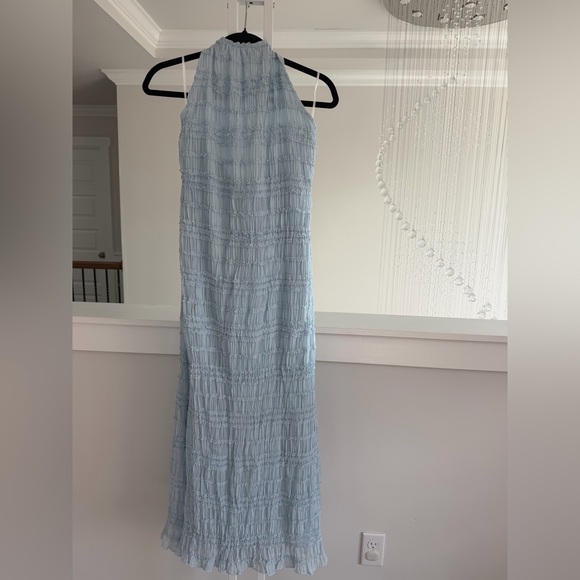 COMMENSE Light Blue Halter Ruched Dress - Picture 6 of 9